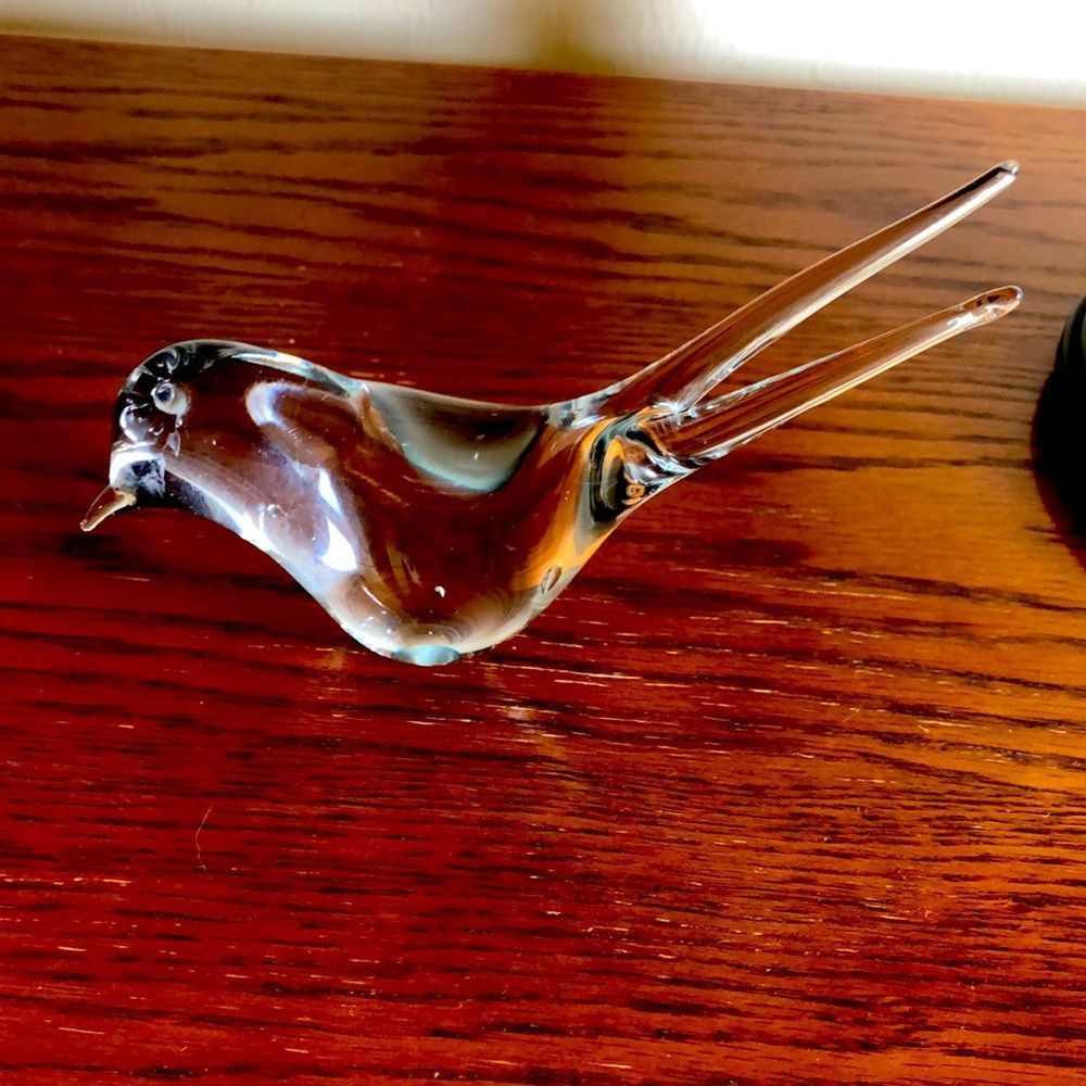 Vintage Glass Bird Paperweight
